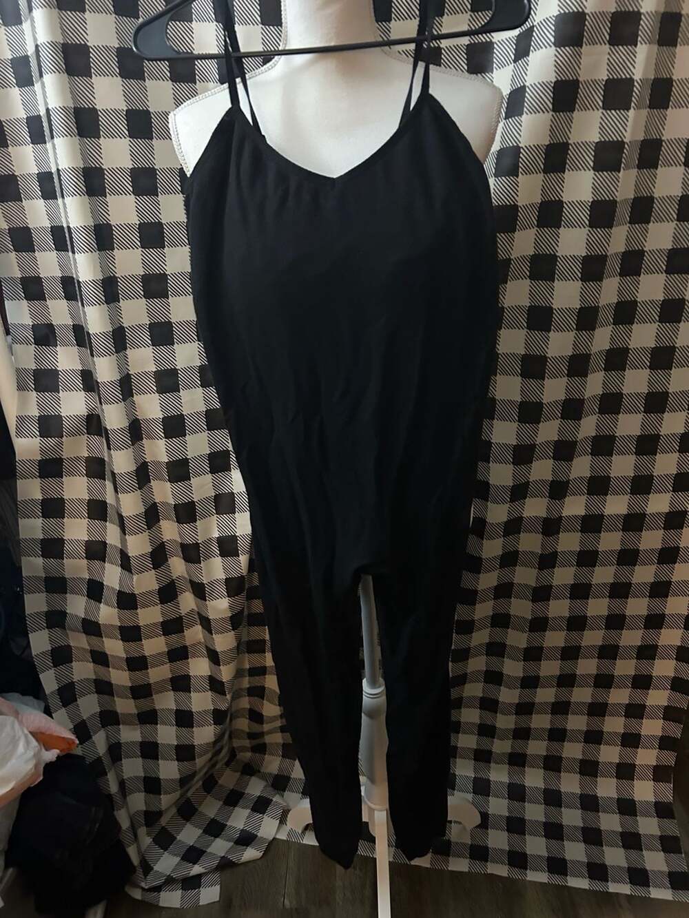 Time and Tru Maternity Black Spaghetti Strap Jumpsuit Size M